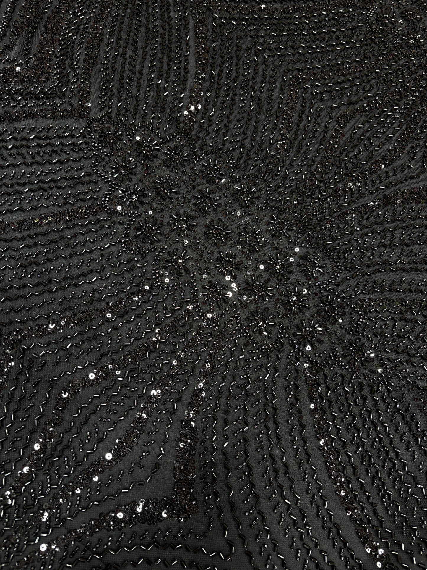Midnight Black Sequin Embroidered Fabric