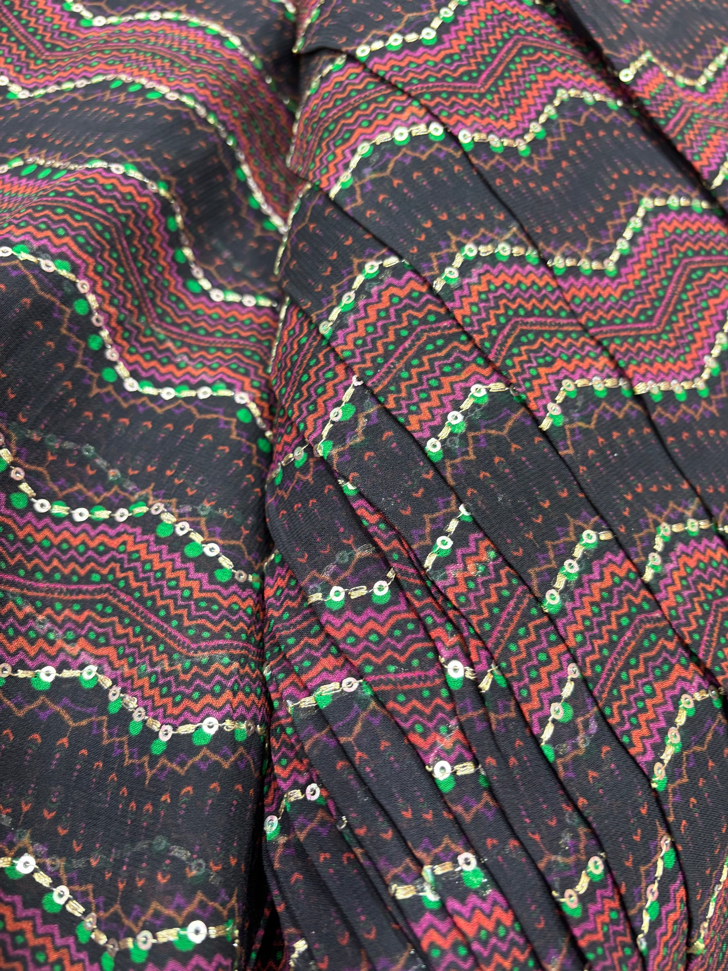 Tribal Glitz Sequin Drape (Gorjet with Suta Work)