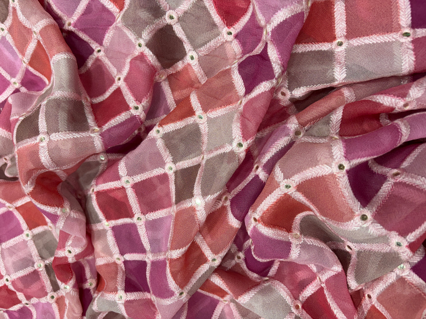 Blush Mosaic Sequin Organza