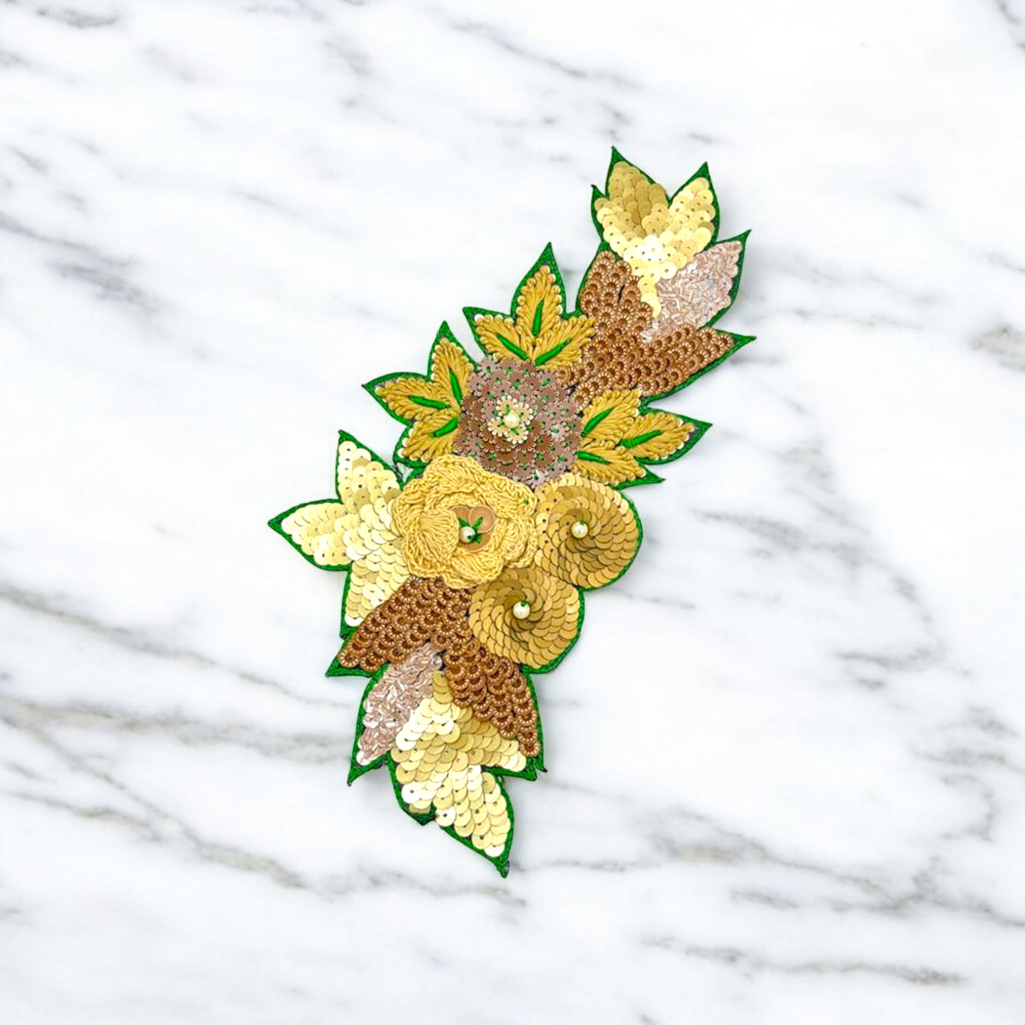 Emerald Glow Sequin Cascade Patch