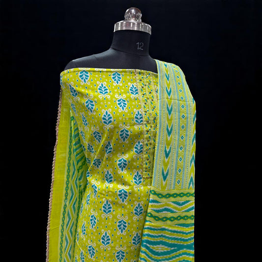 Lime Aura Block Print