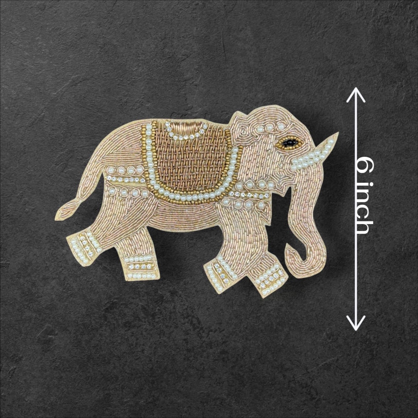 Regal Elephant Beaded Patch