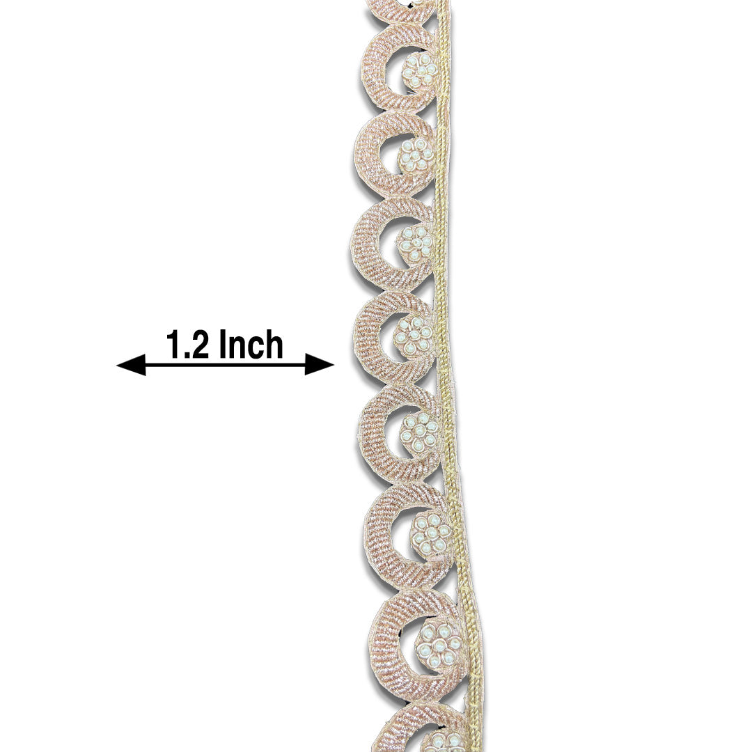 Pearl Dew Crescent Border (1.2 Inch)(Comes in 9 Meters)