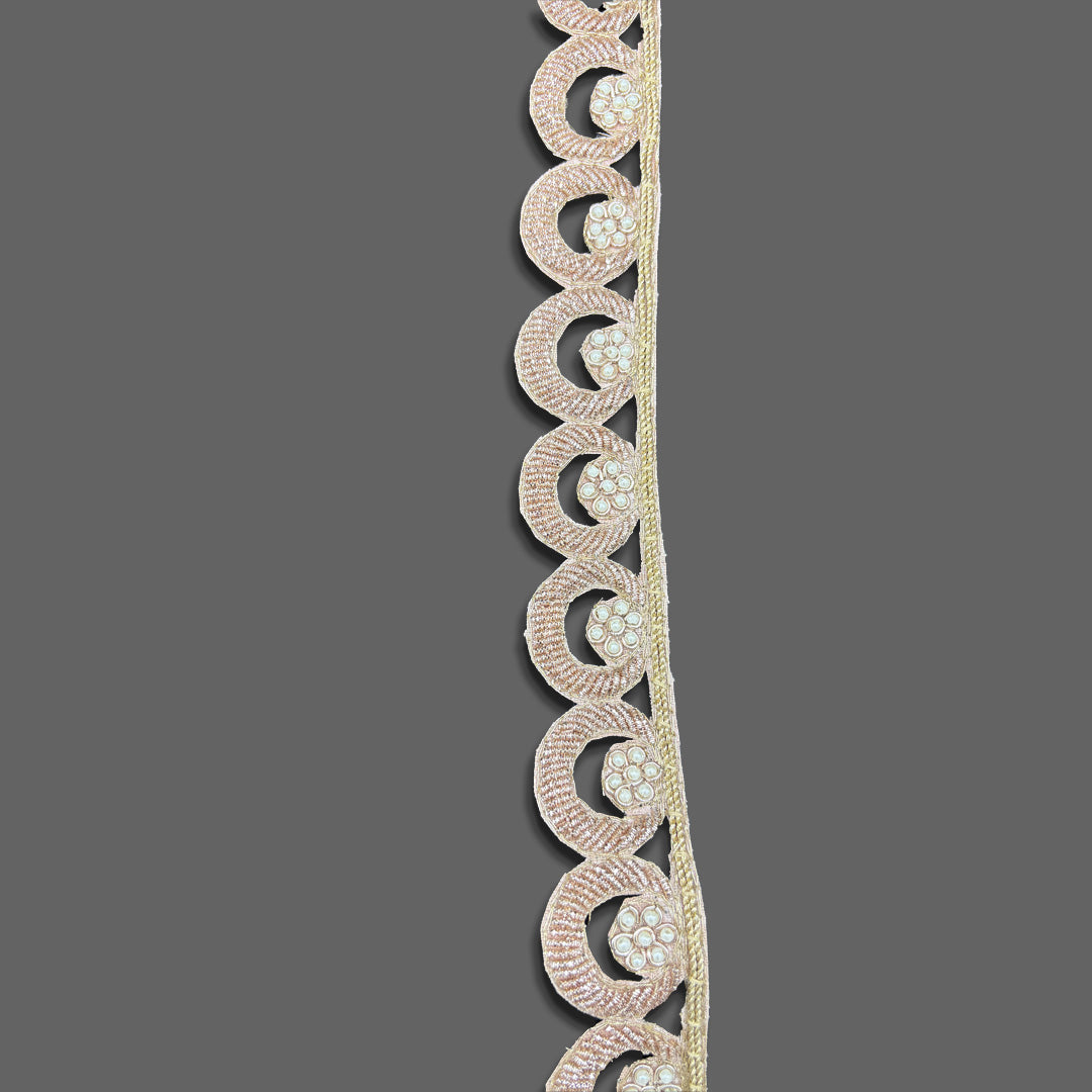 Pearl Dew Crescent Border (1.2 Inch)(Comes in 9 Meters)