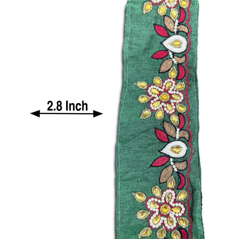 Emerald Festive Zari Border (2.8 Inch) (Comes in 9 Meters)