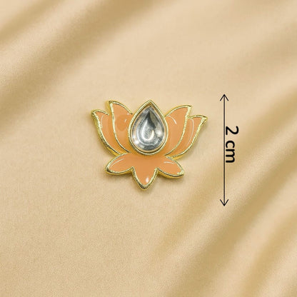 Peach Bloom Lotus Button