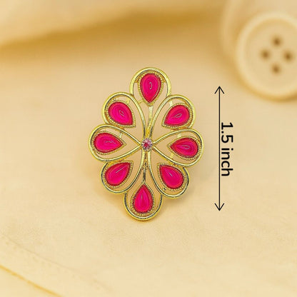 Fuchsia Lustre Bloom Button