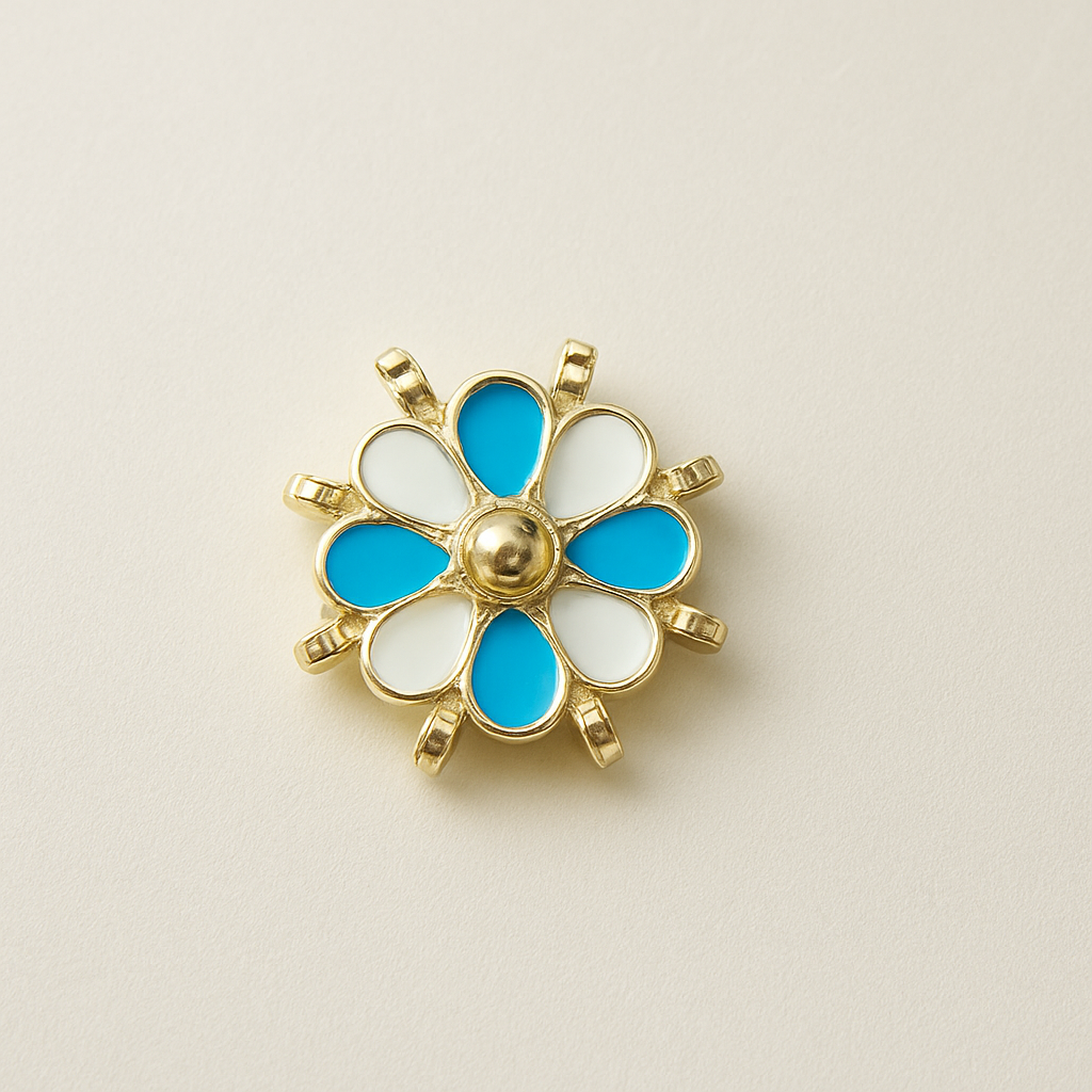 Icy Sky Floral Medallion