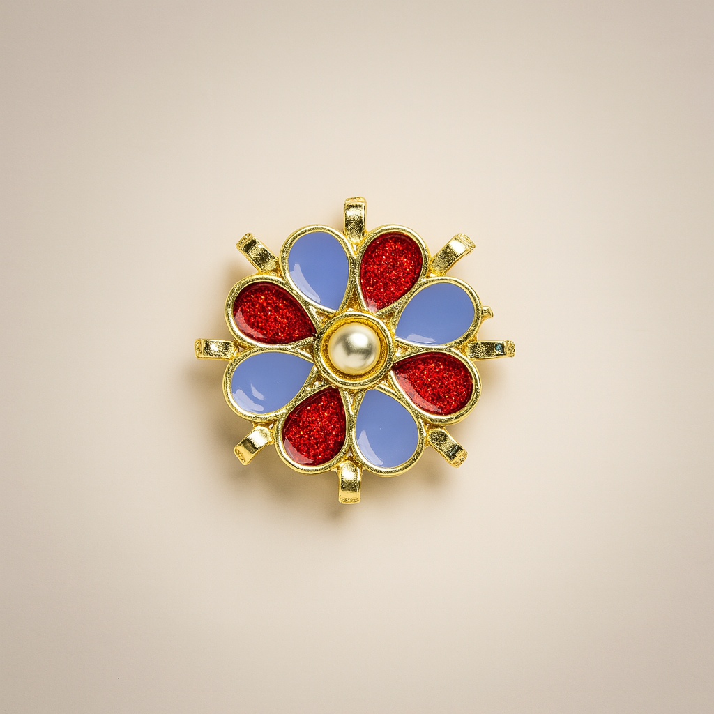 Scarlet Sapphire Celebration Button