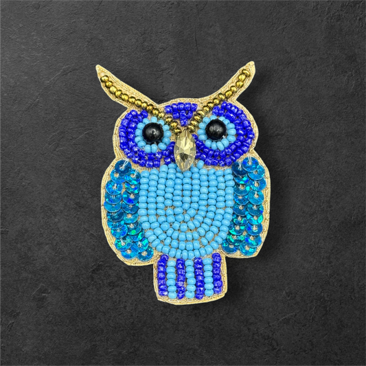 Twilight Owl Beaded Patch
