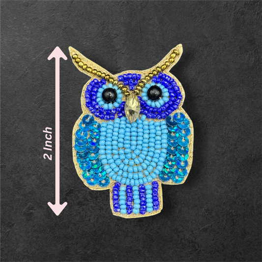 Twilight Owl Beaded Patch