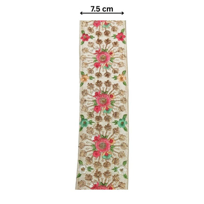 Rosalia Bloom Embroidered Lace (Cream, Beige, Mint) (Comes in 9 Meters)