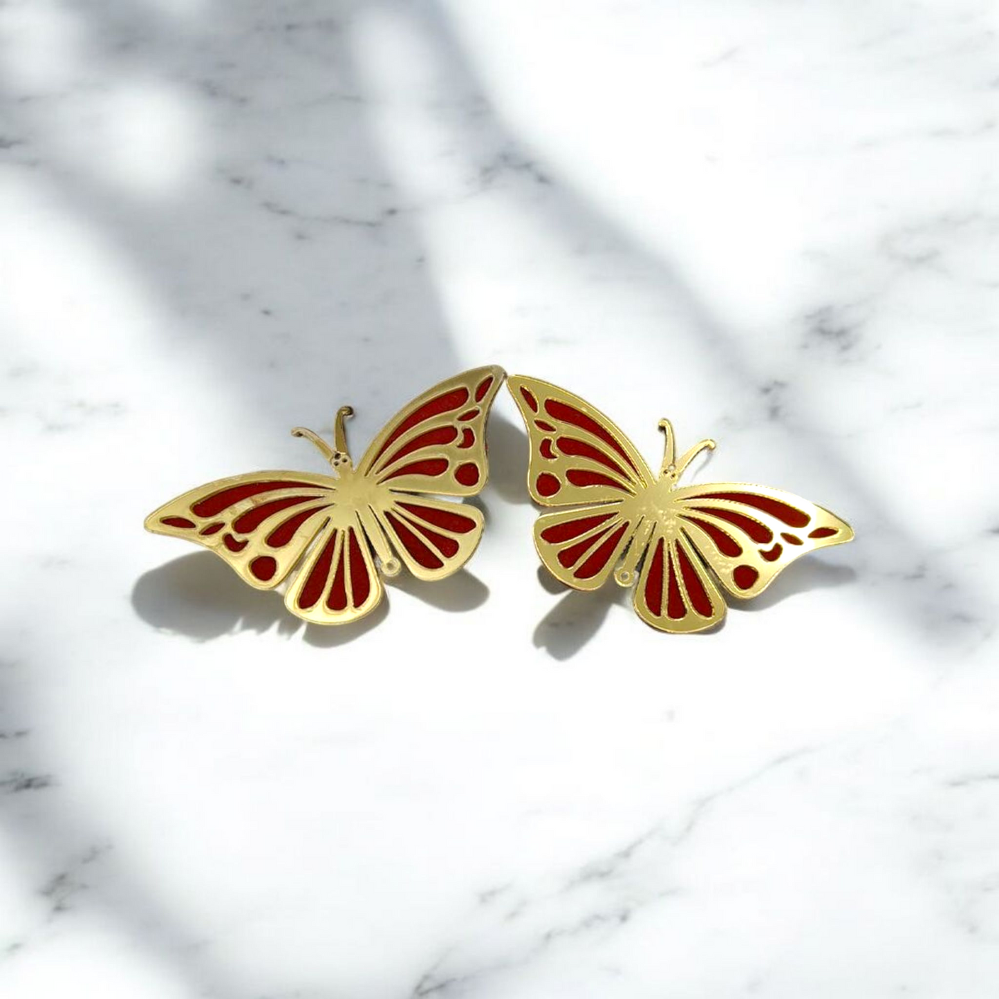 Festive Butterfly Brass Brooch Set