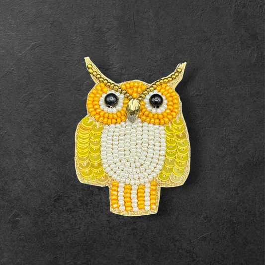 Sunrise Owl Beaded Patch