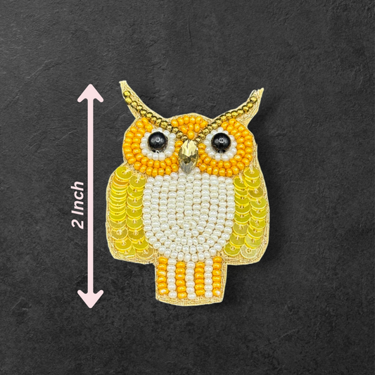 Sunrise Owl Beaded Patch