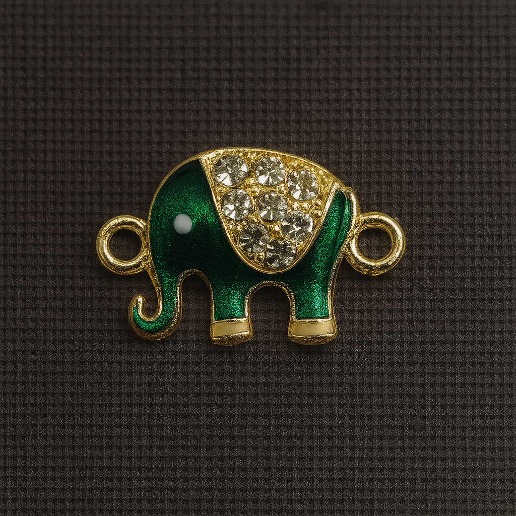 Emerald Green Elephant Button