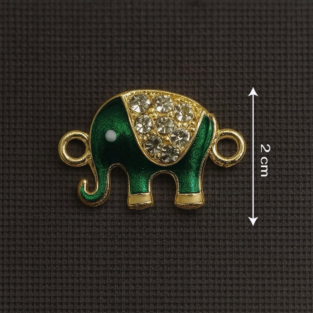 Emerald Green Elephant Button