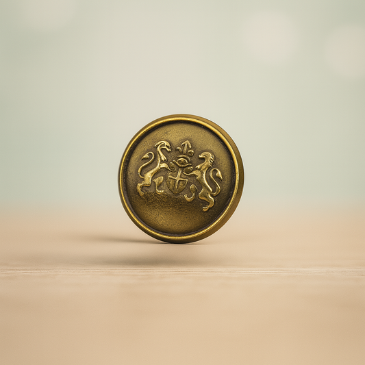 Antique Brass Crest Button