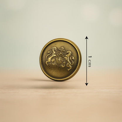 Antique Brass Crest Button