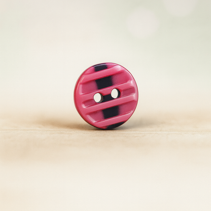 Textured Pink-Black Resin Button