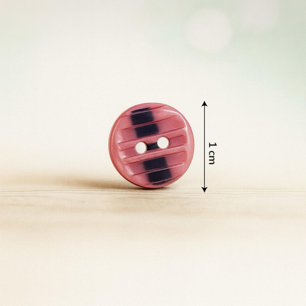 Candy Striped Pink Button