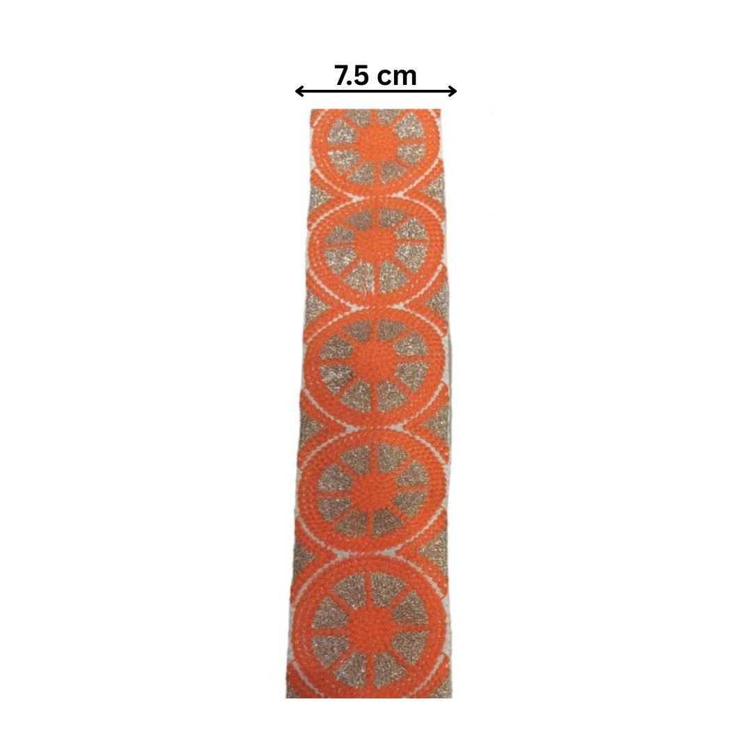 Chakra Glow Circle Lace – Orange (Comes in 9 Meters)