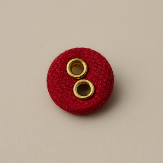 Crimson Velvet Eyelet Button