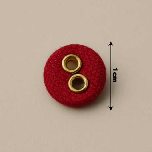 Crimson Velvet Eyelet Button