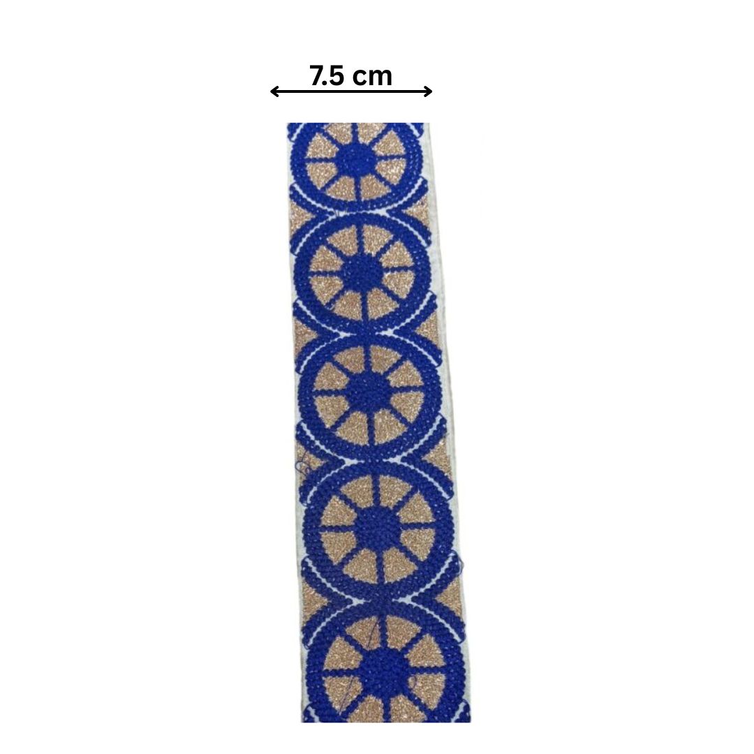 Chakra Glow Circle Lace – Royal Blue (Comes in 9 Meters)