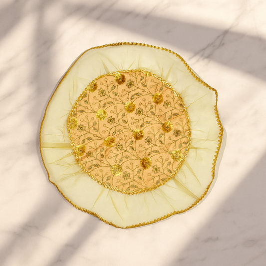 Floral Vine Net Embroidered Thaalposh