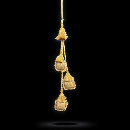 Golden Sequin Bells (1 Pair)