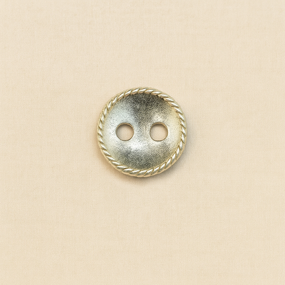 Twisted Edge Antique Silver Button