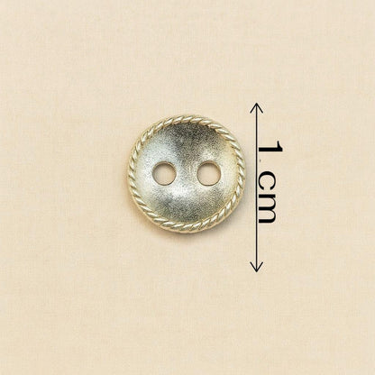 Twisted Edge Antique Silver Button