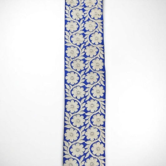 Zari Bloom Spiral Lace – Royal Blue (Comes in 9 Meters)