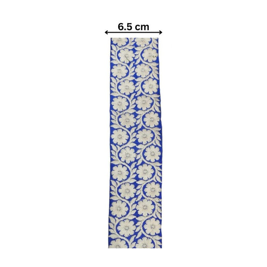 Zari Bloom Spiral Lace – Royal Blue (Comes in 9 Meters)