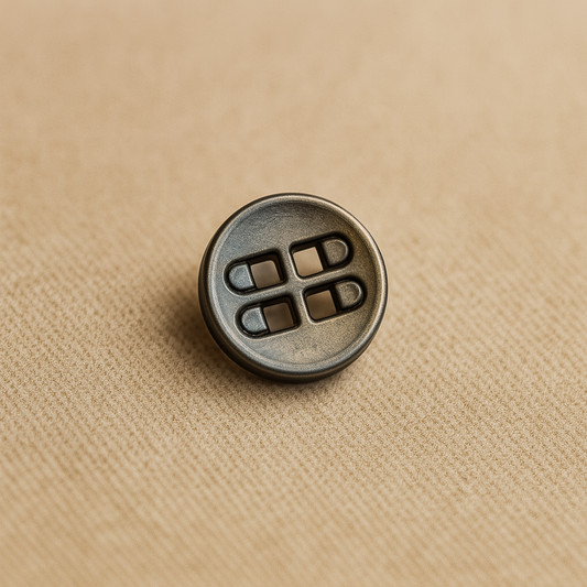 Antique Gunmetal Grid Button
