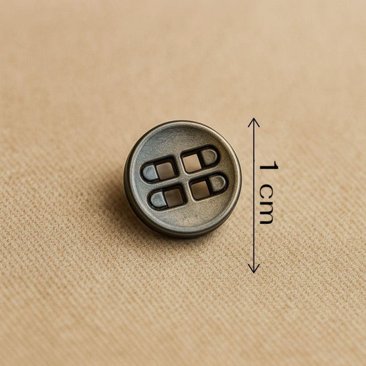 Antique Gunmetal Grid Button