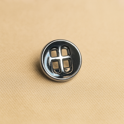 Chrome Grid Luxe Button