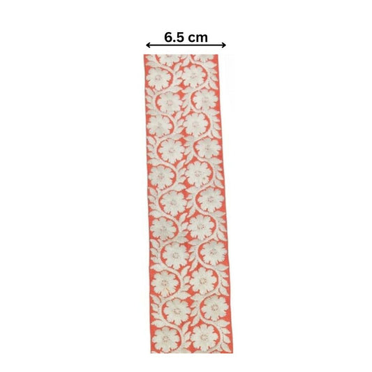 Zari Bloom Spiral Lace – Rust Orange (Comes in 9 Meters)