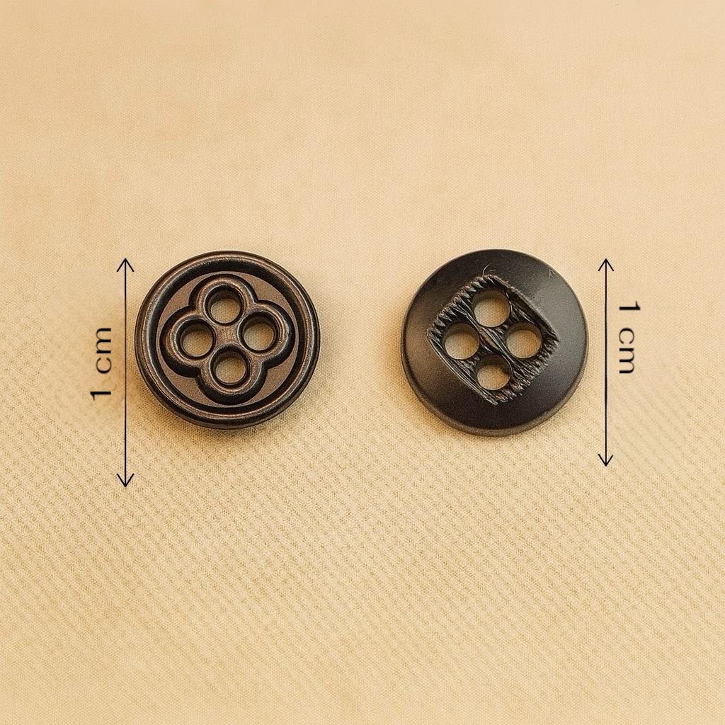 Left) Antique Bronze Celtic Knot Button &amp; (Right) Dark Wood Square-Hole Button