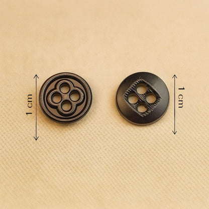 Left) Antique Bronze Celtic Knot Button &amp; (Right) Dark Wood Square-Hole Button