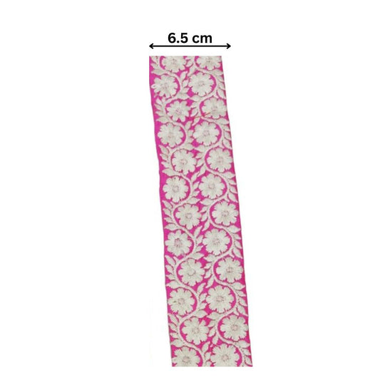 Zari Bloom Spiral Lace – Rani Pink (Comes in 9 Meters)