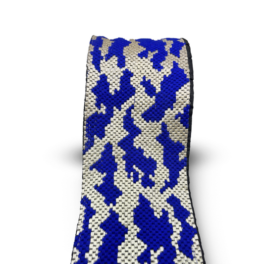 Shatranj Pixel Border – Indigo Blue | 4.5 Inch (Comes in 9 Meters)