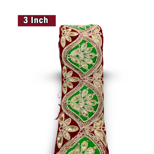 Emerald Royale Zari Border (3 Inch) (Comes in 9 Meters)