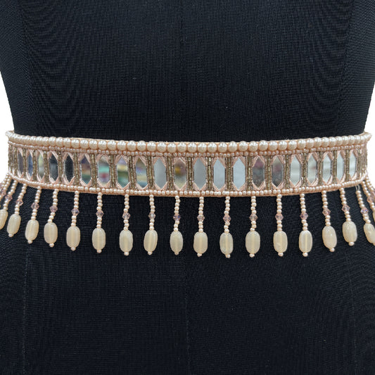 Mirror Gleam Pearl Tassel Belt