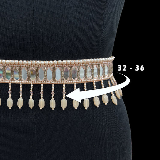 Mirror Gleam Pearl Tassel Belt