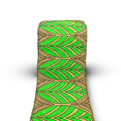 Palmweave Luxe Border – Parrot Green | 5 Inch (Comes in 9 Meters)