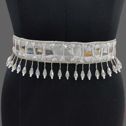 Crystal Glint Mirror Belt