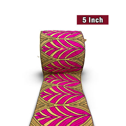 Palmweave Luxe Border – Rani Pink | 5 Inch (Comes in 9 Meters)