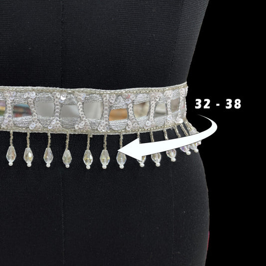 Crystal Glint Mirror Belt